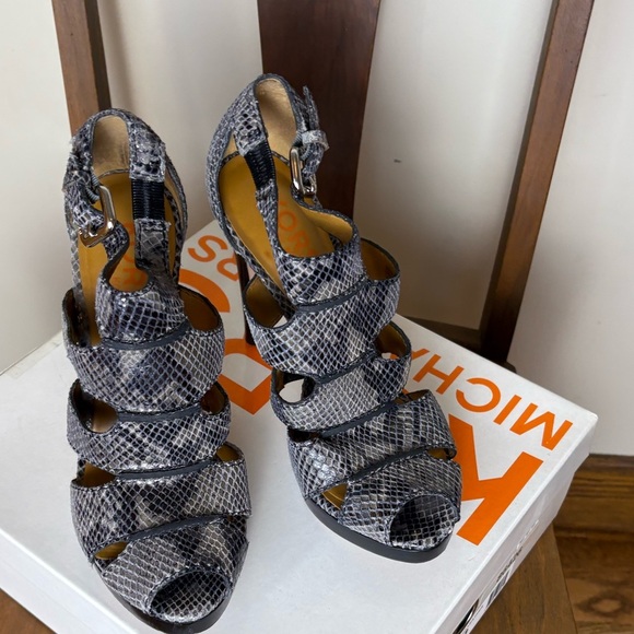 Michael Kors Black Snakeskin Heels - Picture 2 of 9